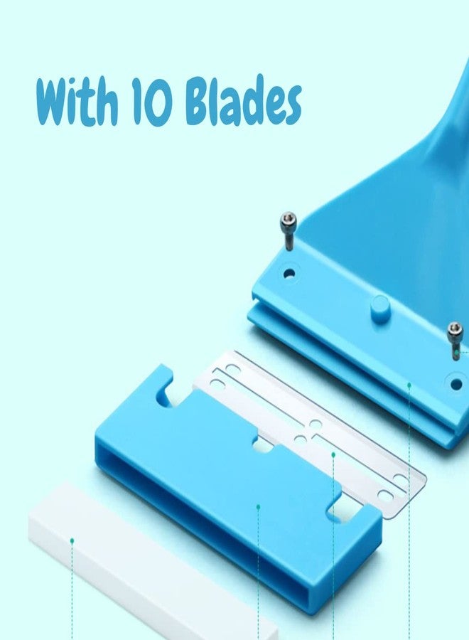 VAYINATO Nepall 2 in 1 Silicon Tip Extendable Long Algae Scrapper with Rock and Wood Algae Cleaning Brush On Handle (42-62) Cm and 10 Blades for Aquarium Fish Tank Cleaning - Image 5